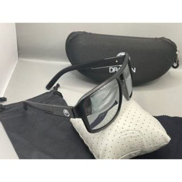 DR THE BOX 2 LL POLAR Matte Black Sunglasses TWO New Dragon Sunglasses Set